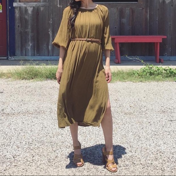 5/$25 MLM | Olive Boho Midi Dress - Picture 2 of 11